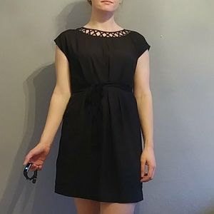 Black pleated dress